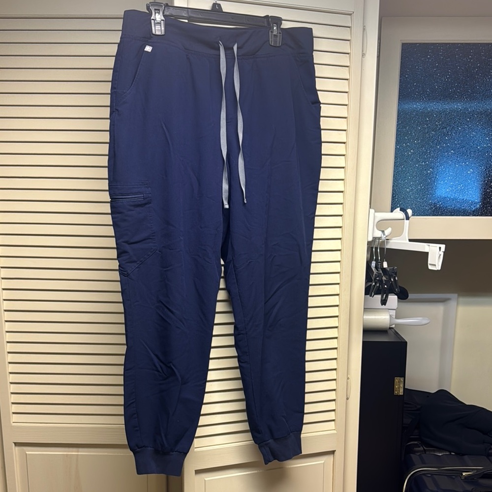Figs Blue Jogger Track Pants with Elastic Cuffs